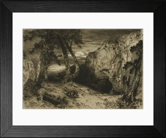 Framed Print : The Coyote - Arizona, 1880. Creator: Thomas Moran Framed Print : The Coyote - Arizona, 1880. Creator: Thomas Moran