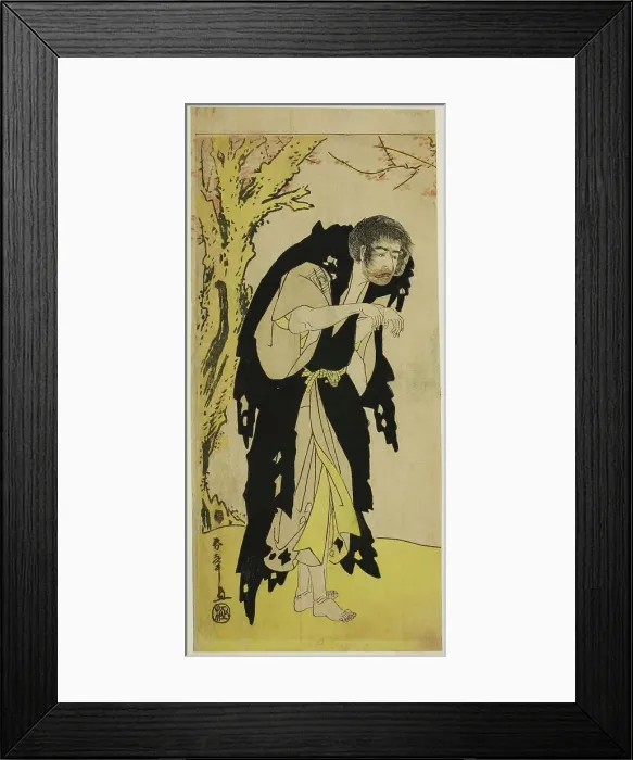 Framed Print : The Actor Ichikawa Monnosuke II as the Renegade Monk Zenjibo Disguised as Dainichibo in... c. 1789. Creator: Shunsho Framed Print : The Actor Ichikawa Monnosuke II as the Renegade Monk Zenjibo Disguised as Dainichibo in... c. 1789. Creator: Shunsho