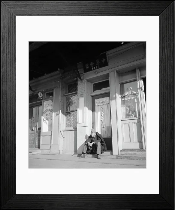 Framed Print : Old time Chinaman of the type that originally followed the crops in CA, Sacramento, CA, 1936. Creator: Dorothea Lange Framed Print : Old time Chinaman of the type that originally followed the crops in CA, Sacramento, CA, 1936. Creator: Dorothea Lange