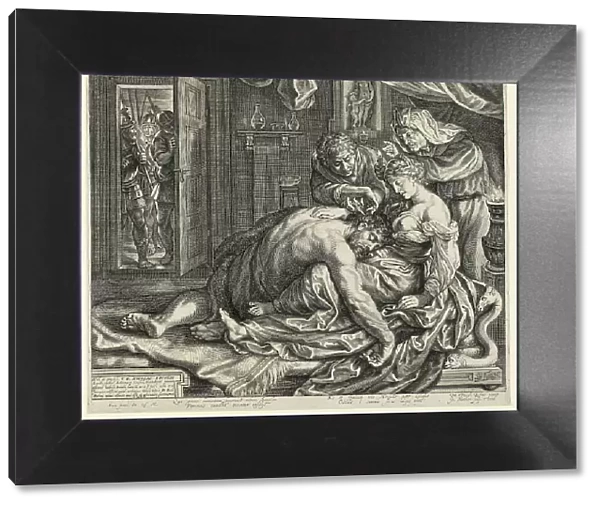 Samson and Delilah, c.1612. Creator: Jacob Matham