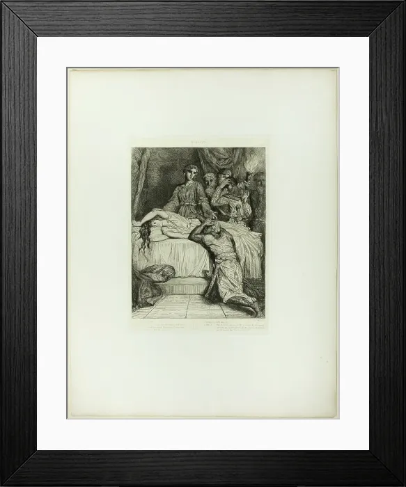 Framed Print : Oh! Oh! Oh!, plate fourteen from Othello, 1844. Creator: Theodore Chasseriau Framed Print : Oh! Oh! Oh!, plate fourteen from Othello, 1844. Creator: Theodore Chasseriau