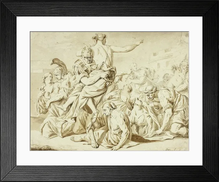 Framed Print : Rape of the Sabines, c.1681. Creator: Jacob Toorenvliet Framed Print : Rape of the Sabines, c.1681. Creator: Jacob Toorenvliet