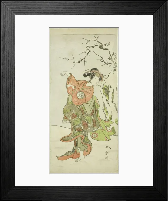 Framed Print : The Actor Nakamura Noshio I as the Fox-Wife from Furui, in a Dance Sequence (Shosagoto)... c. 1772. Creator: Shunsho Framed Print : The Actor Nakamura Noshio I as the Fox-Wife from Furui, in a Dance Sequence (Shosagoto)... c. 1772. Creator: Shunsho