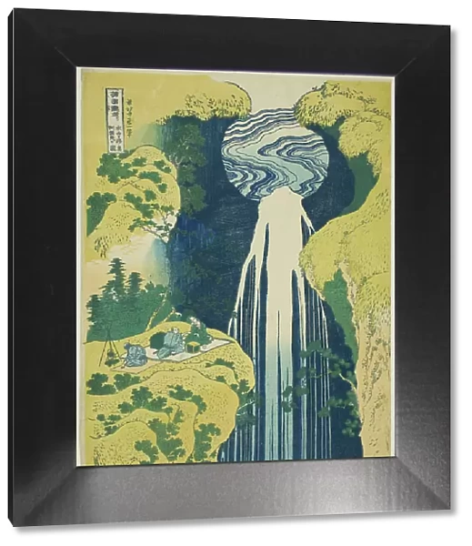 Amida Falls in the Far Reaches of the Kisokaido (Kisoji no oku Amidagataki), from... c. 1833. Creator: Hokusai