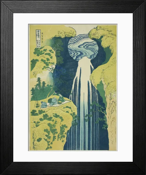 Framed Print : Amida Falls in the Far Reaches of the Kisokaido (Kisoji no oku Amidagataki), from... c. 1833. Creator: Hokusai Framed Print : Amida Falls in the Far Reaches of the Kisokaido (Kisoji no oku Amidagataki), from... c. 1833. Creator: Hokusai