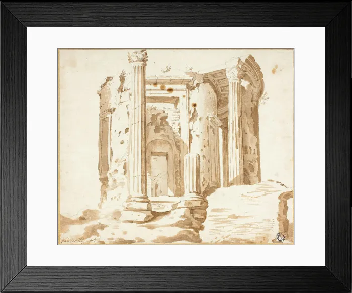 Framed Print : Temple at Tivoli, 1615. Creator: Jacob van der Ulf Framed Print : Temple at Tivoli, 1615. Creator: Jacob van der Ulf