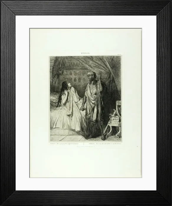 Framed Print : Have you pray'd tonight, Desdemona?, plate twelve fom Othello, 1844. Creator: Theodore Chasseriau Framed Print : Have you pray'd tonight, Desdemona?, plate twelve fom Othello, 1844. Creator: Theodore Chasseriau