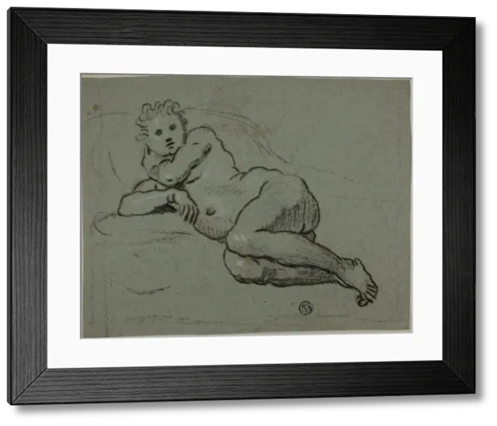 Framed Print : Reclining Nude, 1600 / 20. Creators: Domenico Tintoretto, Workshop of Tintoretto Framed Print : Reclining Nude, 1600 / 20. Creators: Domenico Tintoretto, Workshop of Tintoretto