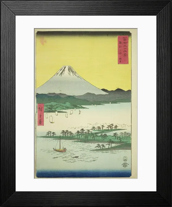Framed Print : Pine Beach at Miho in Suruga Province (Suruga Miho no matsubara), from the series... 1858. Creator: Ando Hiroshige Framed Print : Pine Beach at Miho in Suruga Province (Suruga Miho no matsubara), from the series... 1858. Creator: Ando Hiroshige