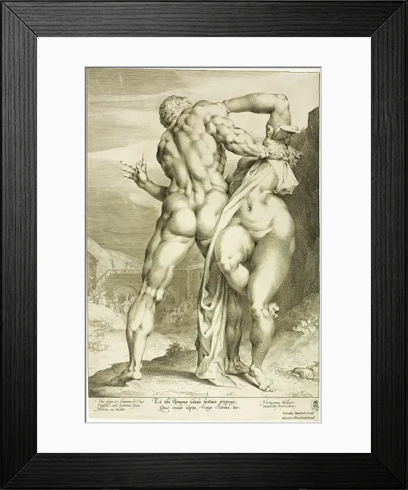 Framed Print : The Rape of a Sabine Woman, View from Behind, c.1598. Creator: Jan Muller Framed Print : The Rape of a Sabine Woman, View from Behind, c.1598. Creator: Jan Muller