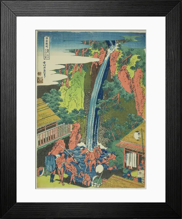 Framed Print : Roben Falls at Oyama in Sagami Province (Soshu Oyama Roben no taki), from the series... c. 1833. Creator: Hokusai Framed Print : Roben Falls at Oyama in Sagami Province (Soshu Oyama Roben no taki), from the series... c. 1833. Creator: Hokusai