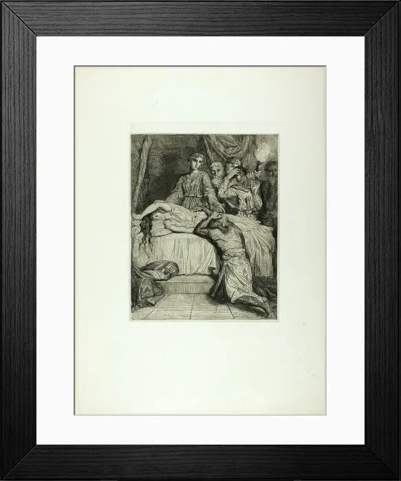 Framed Print : Oh! Oh! Oh!, plate fourteen from Othello, 1844. Creator: Theodore Chasseriau