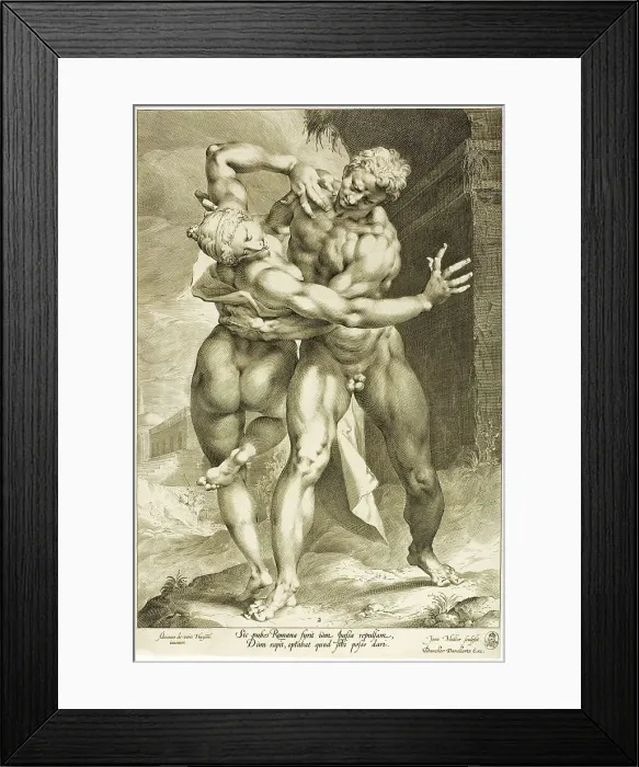 Framed Print : The Rape of a Sabine Woman, Frontal View, c.1598. Creator: Jan Muller Framed Print : The Rape of a Sabine Woman, Frontal View, c.1598. Creator: Jan Muller
