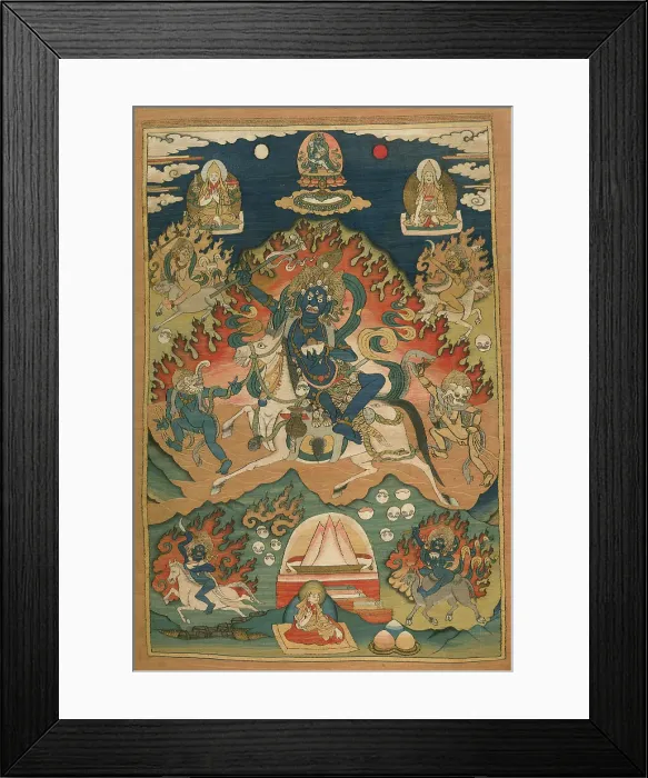 Framed Print : Wrathful Form of the Goddess Saraswati (Magzor Gyalmo) or Palden Llamo, 20th century. Creator: Unknown Framed Print : Wrathful Form of the Goddess Saraswati (Magzor Gyalmo) or Palden Llamo, 20th century. Creator: Unknown