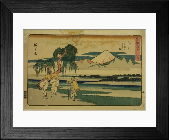 Framed Print : Kanbara: View of the Fuji River from Iwafuchi (Kanbara, Iwafuchi yori Fujikawa o... c. 1841 / 44. Creator: Ando Hiroshige) Framed Print : Kanbara: View of the Fuji River from Iwafuchi (Kanbara, Iwafuchi yori Fujikawa o... c. 1841 / 44. Creator: Ando Hiroshige)
