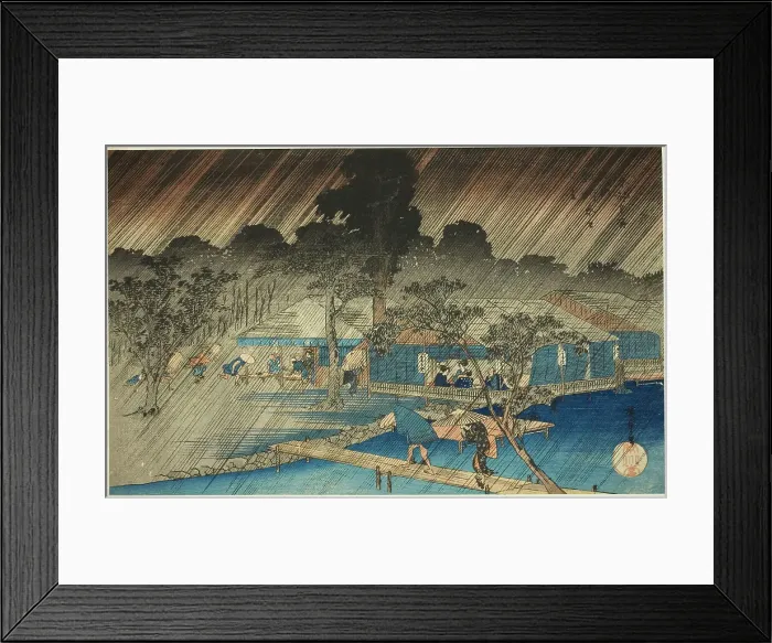 Framed Print : Evening Shower at the Bank of Tadasu River (Tadasugawara no yudachi), from the series... c. 1834. Creator: Ando Hiroshige Framed Print : Evening Shower at the Bank of Tadasu River (Tadasugawara no yudachi), from the series... c. 1834. Creator: Ando Hiroshige
