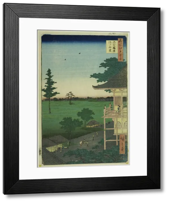 Framed Print : Sazai Hall of the Five Hundred Rakan Temple (Gohyaku Rakan Sazaido), from the series... 1857. Creator: Ando Hiroshige Framed Print : Sazai Hall of the Five Hundred Rakan Temple (Gohyaku Rakan Sazaido), from the series... 1857. Creator: Ando Hiroshige