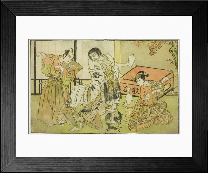 Framed Print : The Actors Iwai Hanshiro IV as Otatsu-gitsune, Nakamura Nakazo I as Raigo Ajari, Sakata... c. 1772. Creator: Shunsho Framed Print : The Actors Iwai Hanshiro IV as Otatsu-gitsune, Nakamura Nakazo I as Raigo Ajari, Sakata... c. 1772. Creator: Shunsho