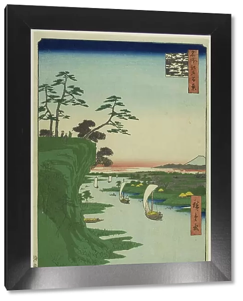 View of Konodai and the Tone River (Konodai Tonegawa fukei), from the series 'One Hundred... 1856. Creator: Ando Hiroshige. View of Konodai and the Tone River (Konodai Tonegawa fukei), from the series 'One Hundred... 1856