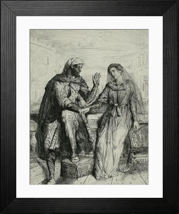 Framed Print : She Thank'd Me, plate two from Othello, 1844. Creator: Theodore Chasseriau Framed Print : She Thank'd Me, plate two from Othello, 1844. Creator: Theodore Chasseriau