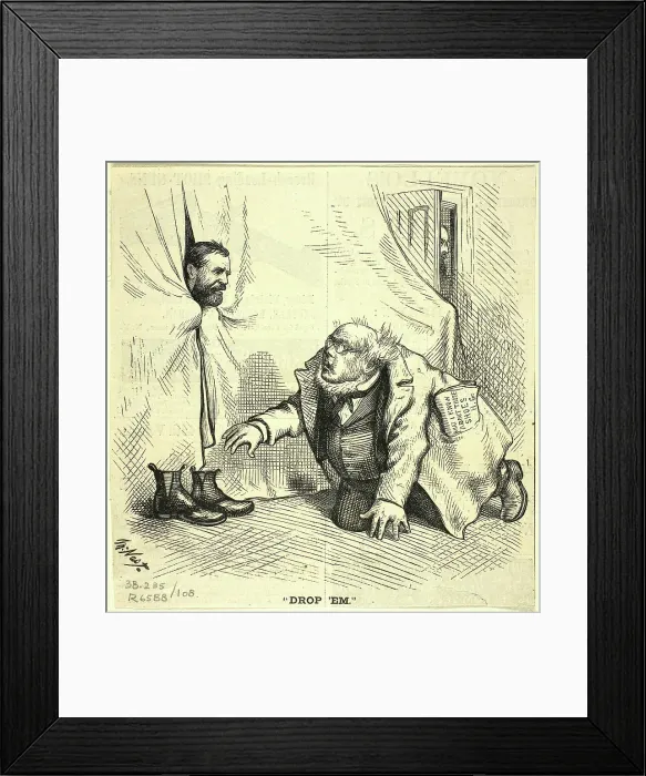 Framed Print : Drop Em, 1872. Creator: Thomas Nast Framed Print : Drop Em, 1872. Creator: Thomas Nast