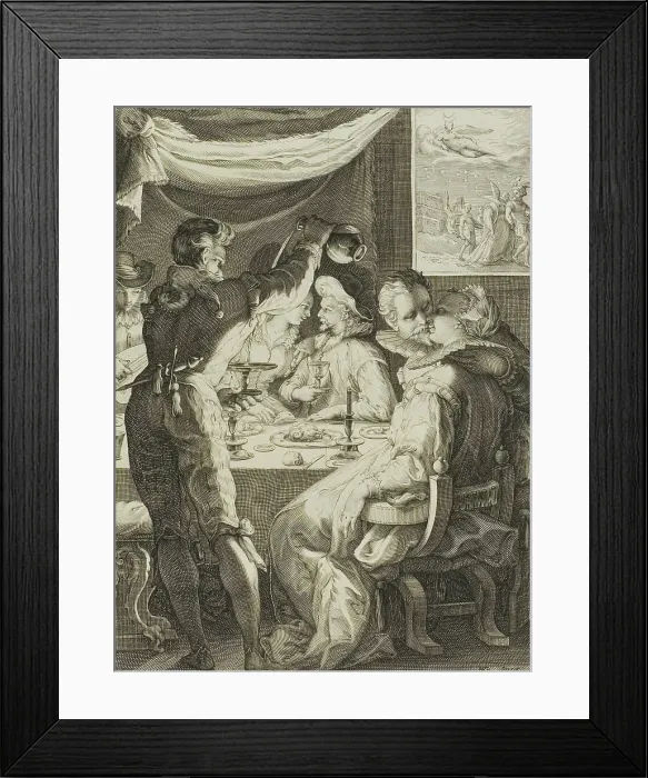 Framed Print : Evening, plate two from Four Times of Day, c.1595. Creator: Jan Saenredam