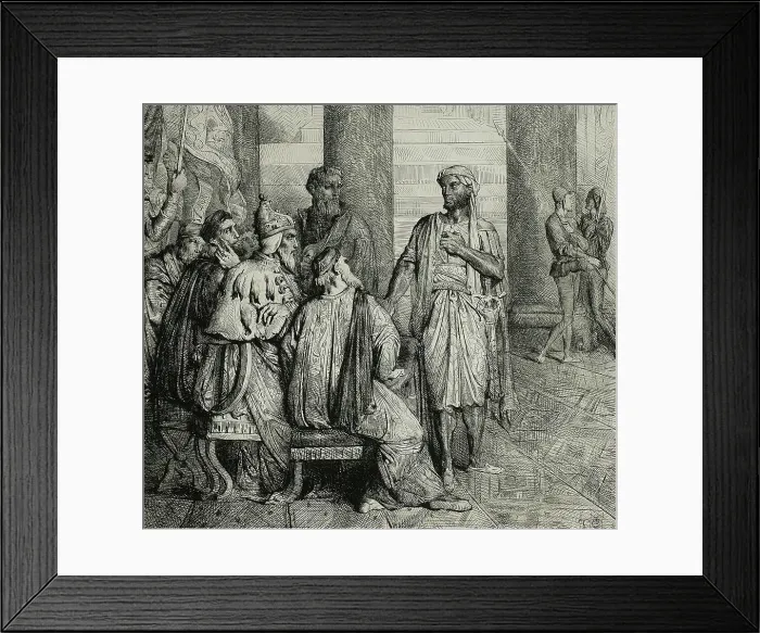 Framed Print : She Lov'd Me for the Dangers, plate three from Othello, 1844. Creator: Theodore Chasseriau Framed Print : She Lov'd Me for the Dangers, plate three from Othello, 1844. Creator: Theodore Chasseriau
