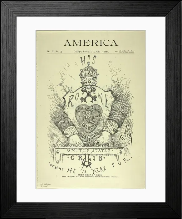 Framed Print : Their Coat of Arms, published April 11, 1889. Creator: Thomas Nast Framed Print : Their Coat of Arms, published April 11, 1889. Creator: Thomas Nast