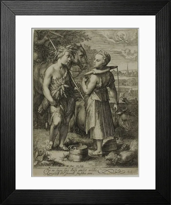 Framed Print : Summer, from The Four Seasons, 1601. Creator: Jan Saenredam Framed Print : Summer, from The Four Seasons, 1601. Creator: Jan Saenredam