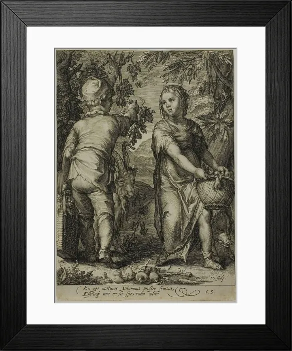 Framed Print : Autumn, from The Four Seasons, 1601. Creator: Jan Saenredam Framed Print : Autumn, from The Four Seasons, 1601. Creator: Jan Saenredam