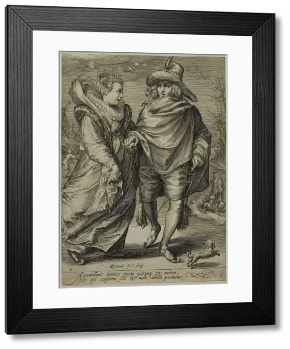 Framed Print : Winter, from The Four Seasons, 1601. Creator: Jan Saenredam Framed Print : Winter, from The Four Seasons, 1601. Creator: Jan Saenredam