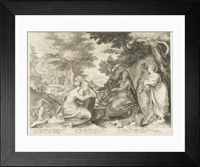 Framed Print : Plate One, from Five Wise and Five Foolish Virgins, 1606. Creator: Jan Saenredam Framed Print : Plate One, from Five Wise and Five Foolish Virgins, 1606. Creator: Jan Saenredam