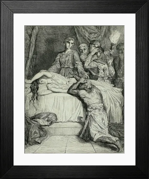Framed Print : Oh! Oh! Oh!, plate fourteen from Othello, 1844. Creator: Theodore Chasseriau Framed Print : Oh! Oh! Oh!, plate fourteen from Othello, 1844. Creator: Theodore Chasseriau