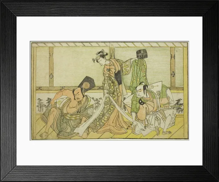 Framed Print : The Actors Otani Hiroji III as Kawazu no Saburo (right), Segawa Kikunojo II as Princess... c. 1772. Creator: Shunsho Framed Print : The Actors Otani Hiroji III as Kawazu no Saburo (right), Segawa Kikunojo II as Princess... c. 1772. Creator: Shunsho
