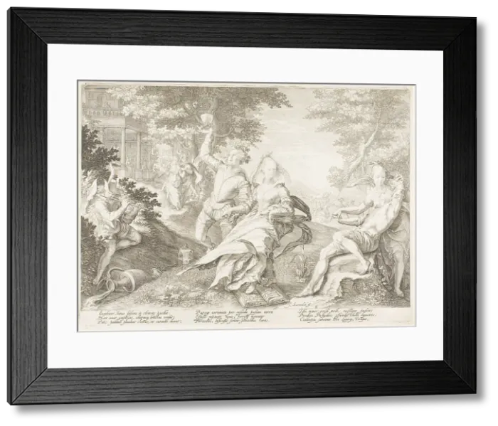 Framed Print : Plate Two, from Five Wise and Five Foolish Virgins, 1606. Creator: Jan Saenredam Framed Print : Plate Two, from Five Wise and Five Foolish Virgins, 1606. Creator: Jan Saenredam