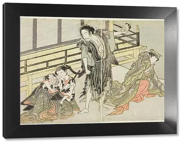 The Actors Nakamura Noshio I as Nyosan no Miya (right), Ichikawa Danjuro V as the Renega... c. 1772 Creator: Shunsho