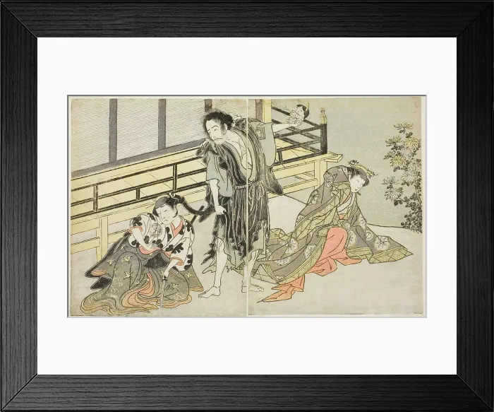 Framed Print : The Actors Nakamura Noshio I as Nyosan no Miya (right), Ichikawa Danjuro V as the Renega... c. 1772 Creator: Shunsho Framed Print : The Actors Nakamura Noshio I as Nyosan no Miya (right), Ichikawa Danjuro V as the Renega... c. 1772 Creator: Shunsho