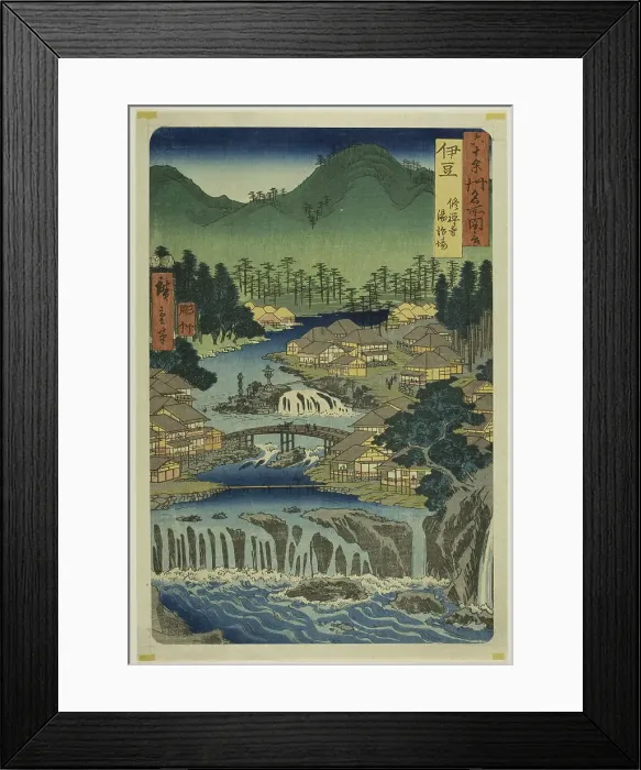 Framed Print : Izu Province: Hot Springs of the Shuzen Temple (Izu, Shuzenji tojiba), from the series Fa... 1853. Creator: Ando Hiroshige. Izu Province: Hot Springs of the Shuzen Temple (Izu, Shuzenji tojiba), from the series Fa... 1853 Framed Print : Izu Province: Hot Springs of the Shuzen Temple (Izu, Shuzenji tojiba), from the series Fa... 1853. Creator: Ando Hiroshige. Izu Province: Hot Springs of the Shuzen Temple (Izu, Shuzenji tojiba), from the series Fa... 1853