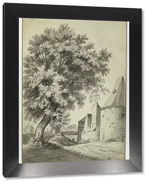 Walled Village and Tall Tree, n.d. Creator: Unknown