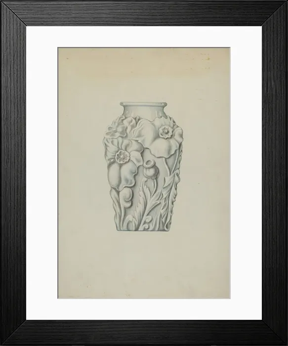 Framed Print : Milk Glass Vase, c. 1936. Creator: Wellington Blewett Framed Print : Milk Glass Vase, c. 1936. Creator: Wellington Blewett