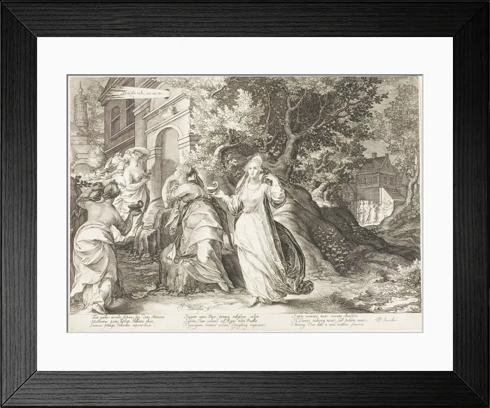 Framed Print : Plate Five, from Five Wise and Five Foolish Virgins, 1606. Creator: Jan Saenredam Framed Print : Plate Five, from Five Wise and Five Foolish Virgins, 1606. Creator: Jan Saenredam