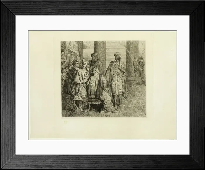Framed Print : She Lov'd Me for the Dangers, plate three from Othello, 1844. Creator: Theodore Chasseriau Framed Print : She Lov'd Me for the Dangers, plate three from Othello, 1844. Creator: Theodore Chasseriau