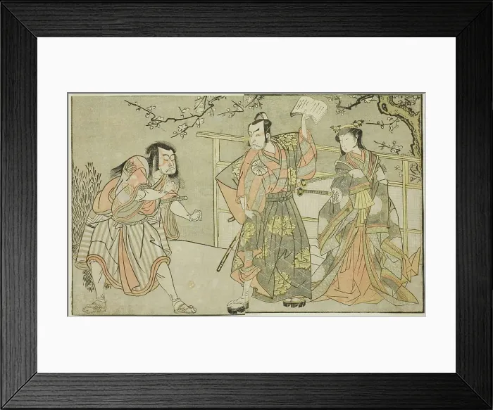 Framed Print : The Actors Yamashita Yaozo I as Ono no Komachi (right), Matsumoto Koshiro II as Godai... c. 1772. Creator: Shunsho Framed Print : The Actors Yamashita Yaozo I as Ono no Komachi (right), Matsumoto Koshiro II as Godai... c. 1772. Creator: Shunsho