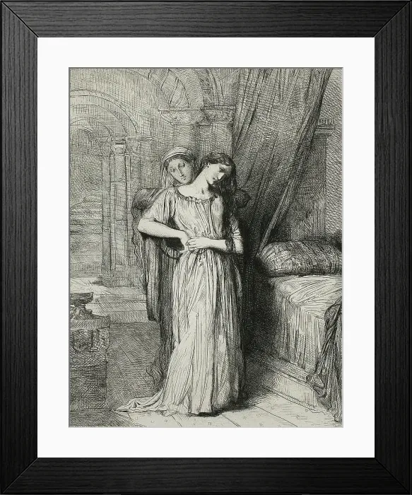 Framed Print : If I Do Die Before Thee, plate eight from Othello, 1844. Creator: Theodore Chasseriau Framed Print : If I Do Die Before Thee, plate eight from Othello, 1844. Creator: Theodore Chasseriau