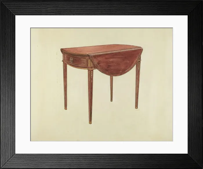 Framed Print : Pembroke Table, c. 1940. Creator: Florence Choate Framed Print : Pembroke Table, c. 1940. Creator: Florence Choate