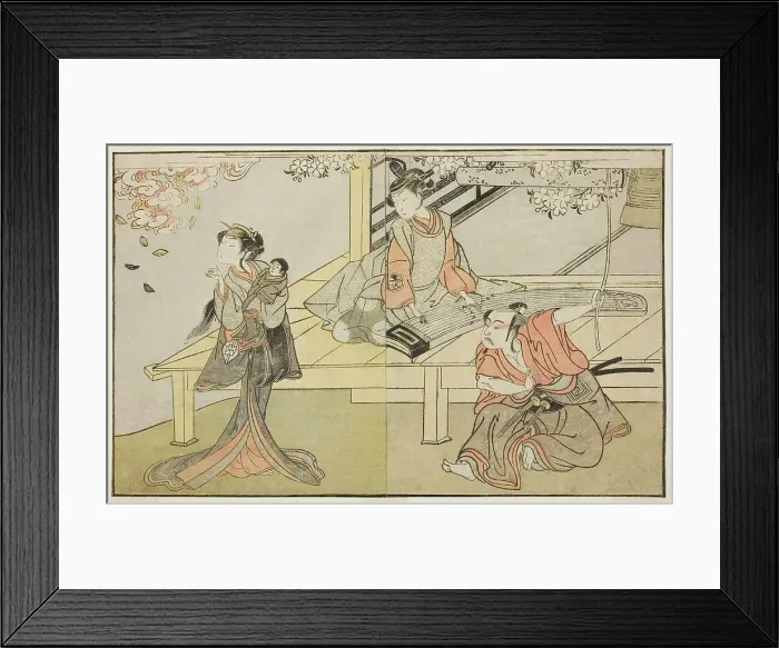 Framed Print : The Actors Ichikawa Yaozo II as Yoshimine no Munesada (right), Yoshizawa Sakinosuke III... c. 1772. Creator: Shunsho Framed Print : The Actors Ichikawa Yaozo II as Yoshimine no Munesada (right), Yoshizawa Sakinosuke III... c. 1772. Creator: Shunsho