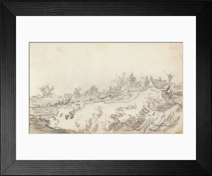 Framed Print : Village on Sunny Hillside, 1650-51. Creator: Jan van Goyen Framed Print : Village on Sunny Hillside, 1650-51. Creator: Jan van Goyen