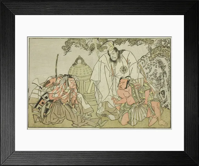 Framed Print : The Actors Nakajima Mihoemon II as Aramaki Mimishiro (right), Matsumoto Koshiro II as... c. 1772. Creator: Shunsho Framed Print : The Actors Nakajima Mihoemon II as Aramaki Mimishiro (right), Matsumoto Koshiro II as... c. 1772. Creator: Shunsho