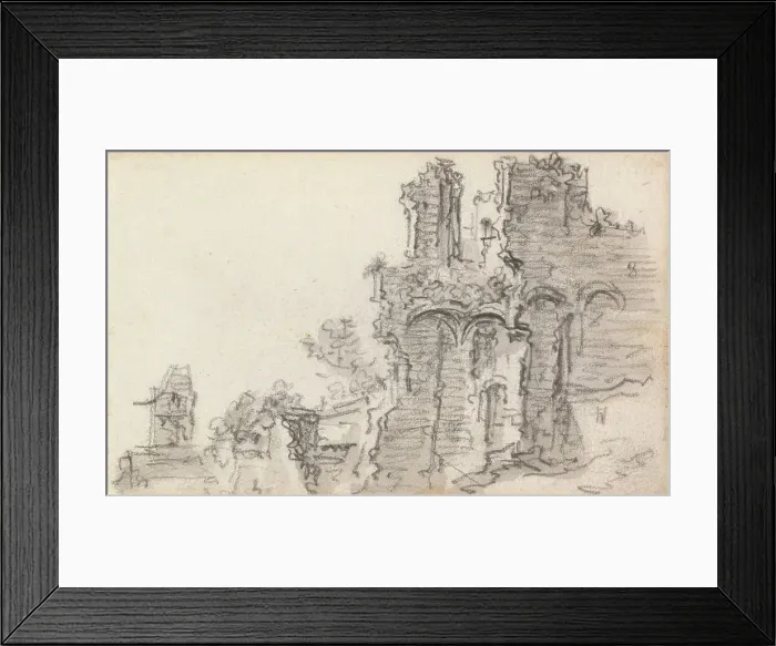 Framed Print : A Romanesque Ruin, 1650-51. Creator: Jan van Goyen Framed Print : A Romanesque Ruin, 1650-51. Creator: Jan van Goyen