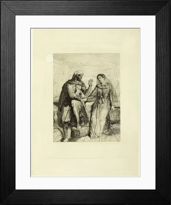 Framed Print : She Thank'd Me, plate two from Othello, 1844. Creator: Theodore Chasseriau Framed Print : She Thank'd Me, plate two from Othello, 1844. Creator: Theodore Chasseriau